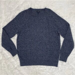 J.crew Men’s Size L Large Lambs Wool Blend Blue Sweater Knit Preppy Luxury